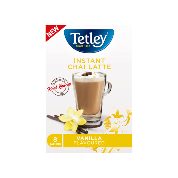 Tetley Vanilla Instant Chai Latte 8x22g
