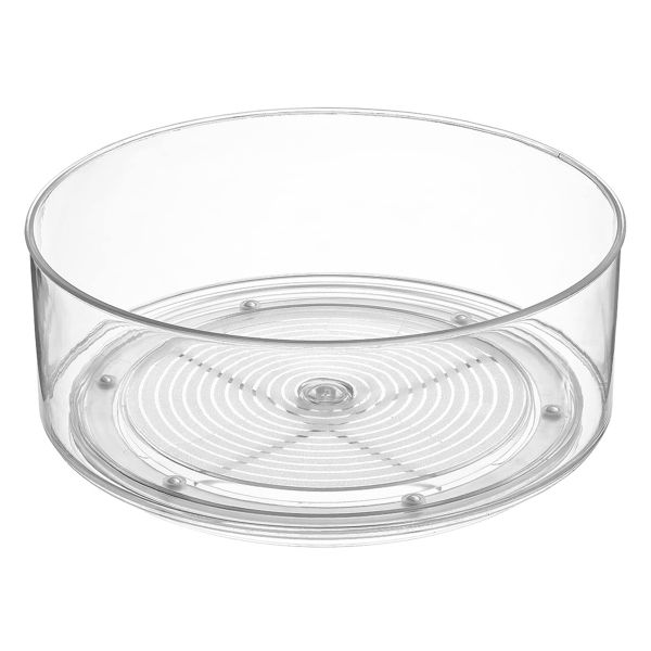 Round Plastic Clear Lazy SusanTurntable Food Storage Container for Kitchen