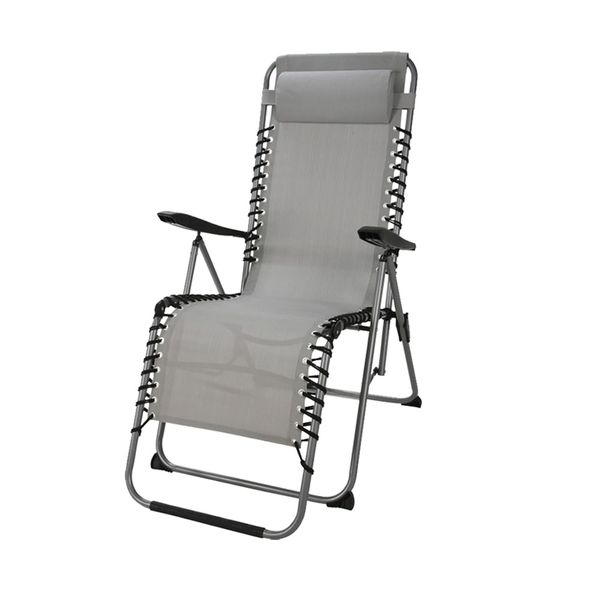 Chair Lounger - 6 Adjustable Positions - Foldable - Grey Design