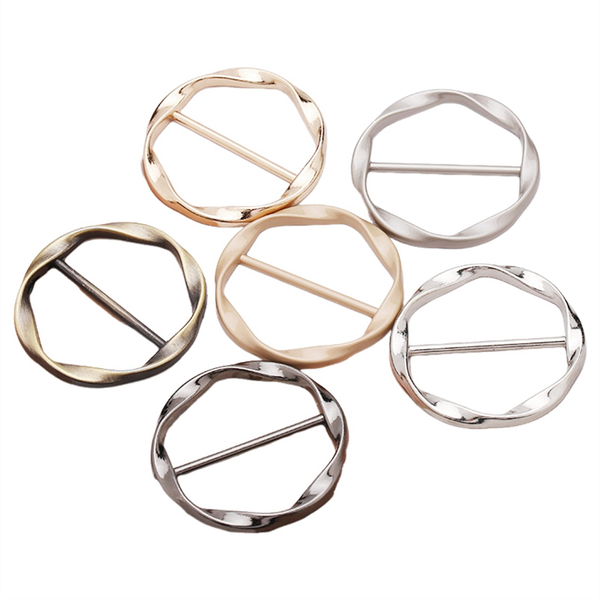 6 Piece Scarf Ring Clip T Shirt Tie Clips for Women Tightener