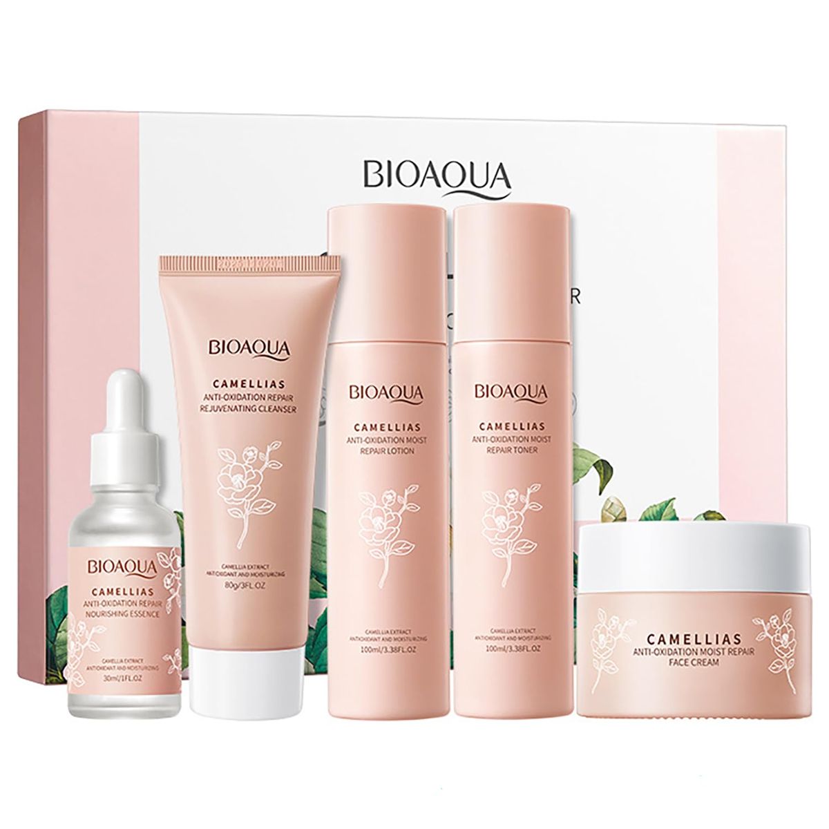 Bioaqua Camellias Anti-Oxidation Moist Repair Skin Care 5 Piece Set ...