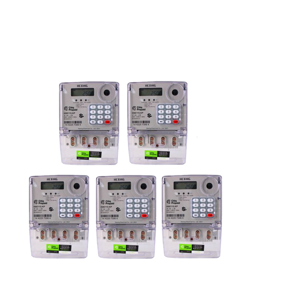 5 Pack - Citiq Hexing HXE115-KP Single Phase Prepaid Meter