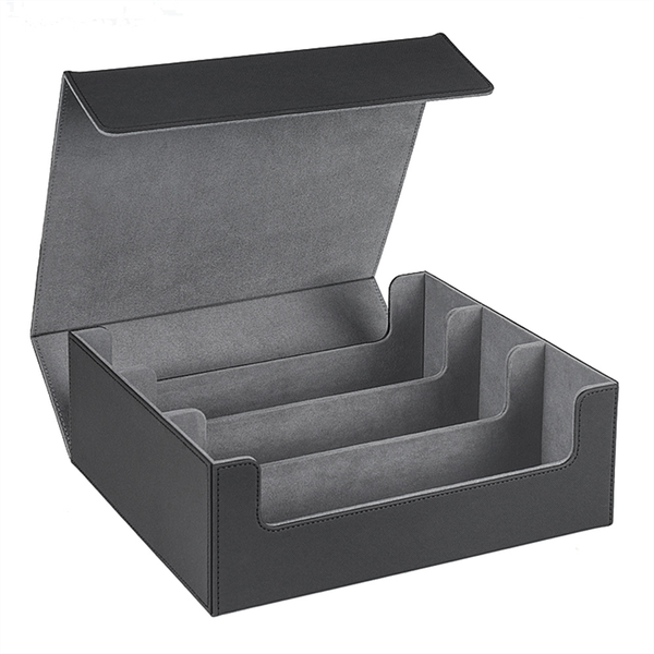 1800+ Card Deck Case for Trading Cards, Magnetic Card Storage Gray
