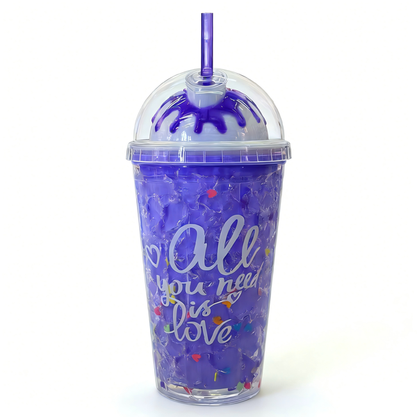 Cute Drip Lid 450ml Aesthetic Ice Cup - Viral Macaron Tumbler with Straw