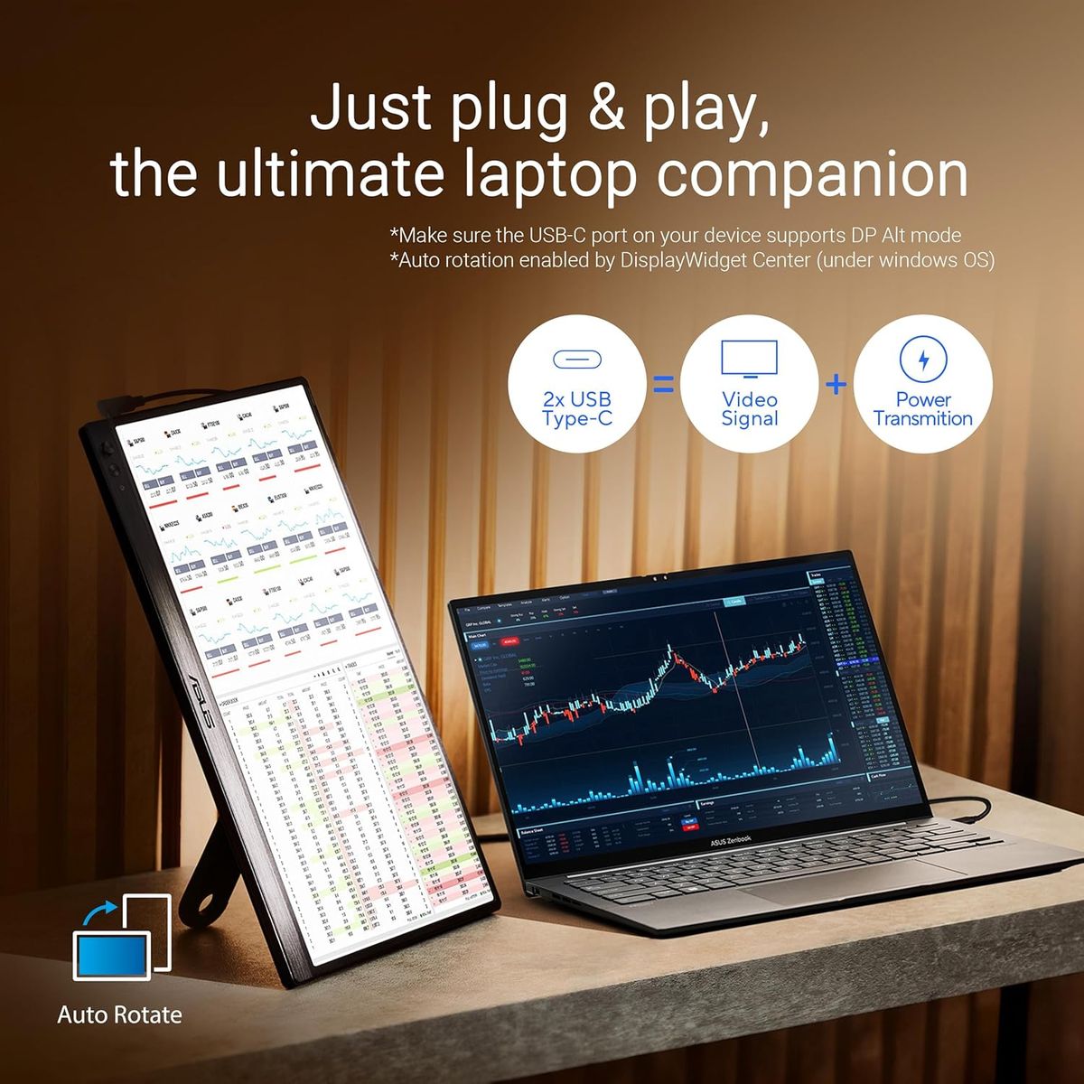 ASUS ZenScreen Monitors MB169CK - 15.6 FHD USB-C Portable Monitor
