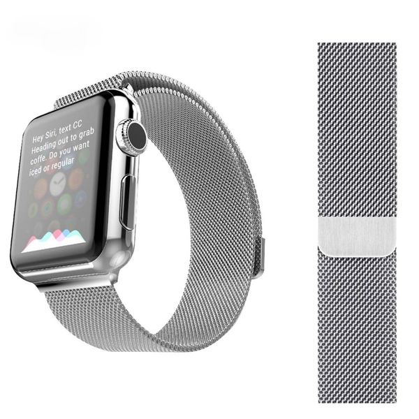 42/44/45mm Magnetic Milanese Strap Compatible with Apple Watch-Sliver