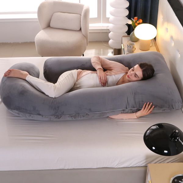 Pregnancy Pillow,U Shaped Maternity Pillow with Removable Cover