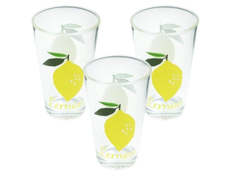 Excellent Houseware Glass Set - Lemon Print - 300ml - 3 Piece
