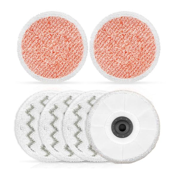6 Pack 3897A Mop Pads for Bissell SpinWave SmartSteam Vacuum 3897A, 4 Scrub