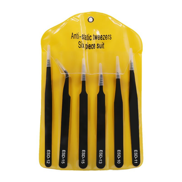 Stainless Steel Anti-Static Tweezers Set -1MM Precision ESD Tweezers