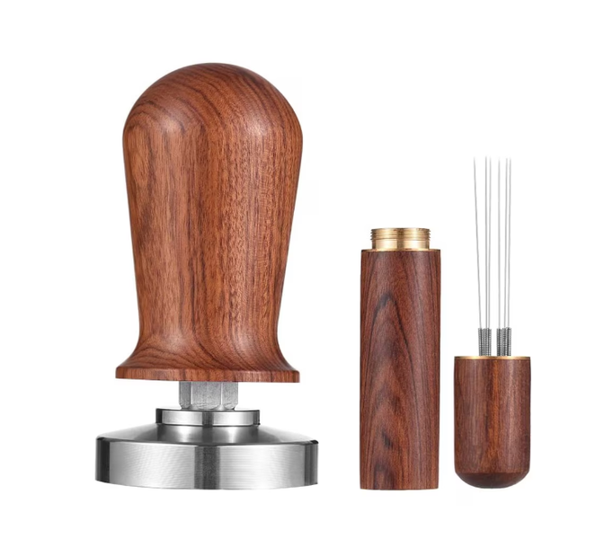 Espresso Tamper and Stirrer Set, 51mm Spring-loaded Coffee Tamper