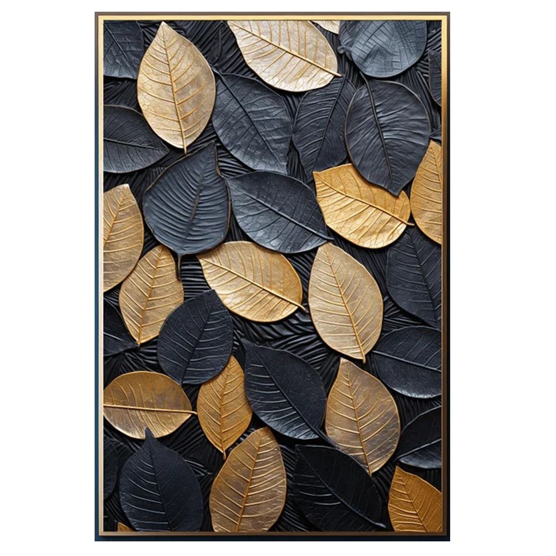 Black And Gold Leaf Wall Art