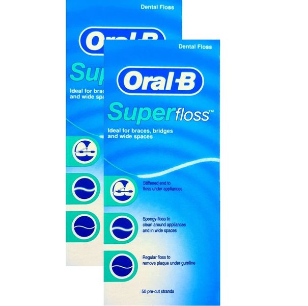 Oral-B SuperFloss - Pre-Cut Strands - 50 Each 2 Pack