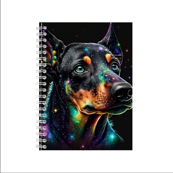 Galaxy Doberman Pinscher Head Notebook A5 Gift
