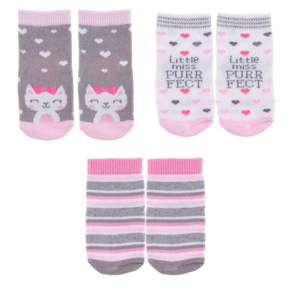 Stephen Joseph Baby Socks- 3 Pack Cat