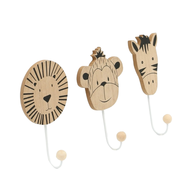Monae Kids Animal Print Hooks - 3Pack