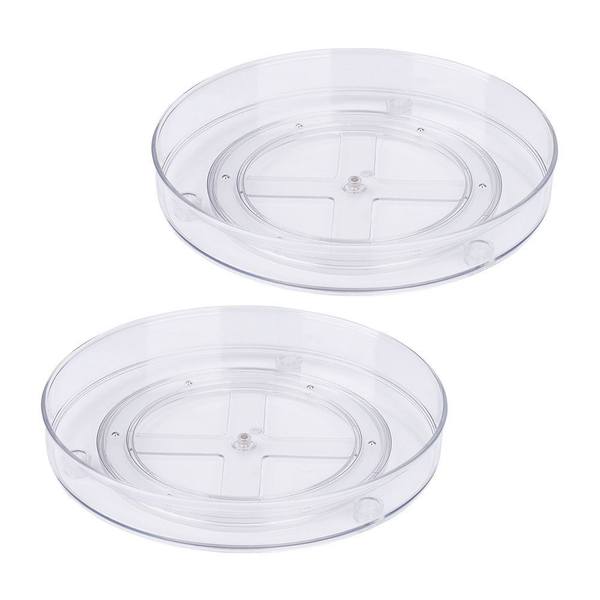 Ten Tech Transparent Multifunctional Turntable Organiser - Set of 2 Large