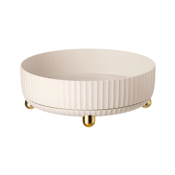 White Tabletop Makeup Organiser, 360 Degree Rotation Makeup Storage Box