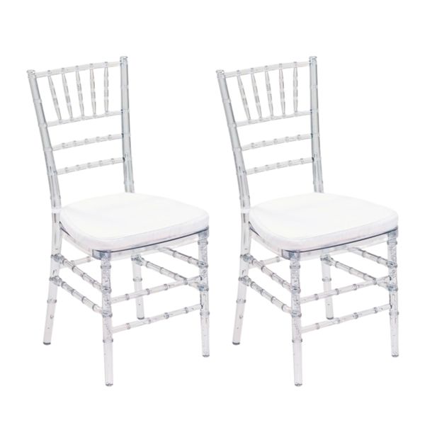 Tiffany Transparent Cushioned Dining Chair - 2 Piece