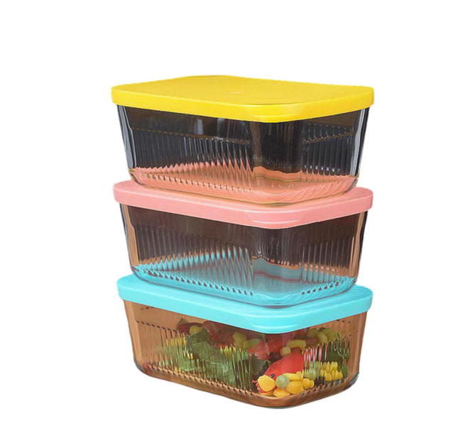 Set of 3 Color Glass Food Containers