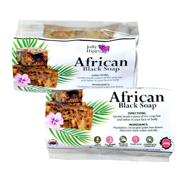 Jolly Hippo All Natural African Black Soap Set of 2 - 100g x 2 = 200g