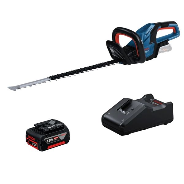 Bosch - Cordless Hedge Cutter (GHE 18V-60) with 5.0Ah Battery and Charger