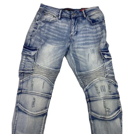 Washed hot sale biker jeans