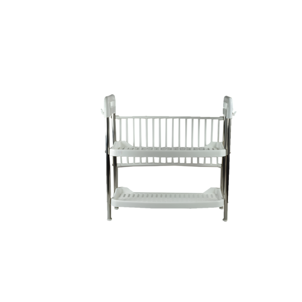 2-Tier Multifunctional Kitchen Shelf - Plastic and Stainless Steel Rack