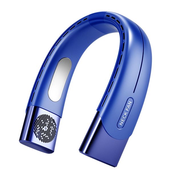Blue Rapid Cooling Bladeless USB Portable Hanging Neck Fan