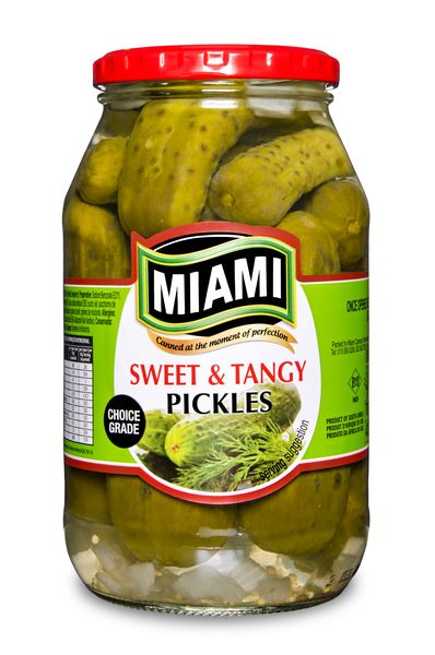 Miami Canners Sweet &amp; Tangy Cucumbers 6 x 760g