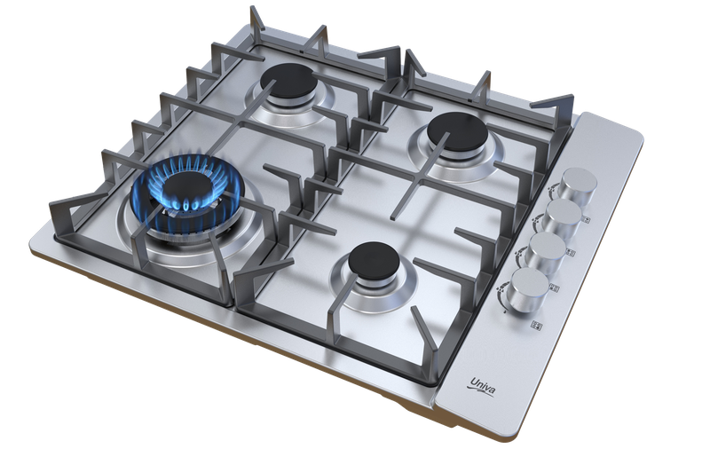 Univa Built-in 4 Burner S/Steel Gas Hob with Battery Ignition - UGH641S