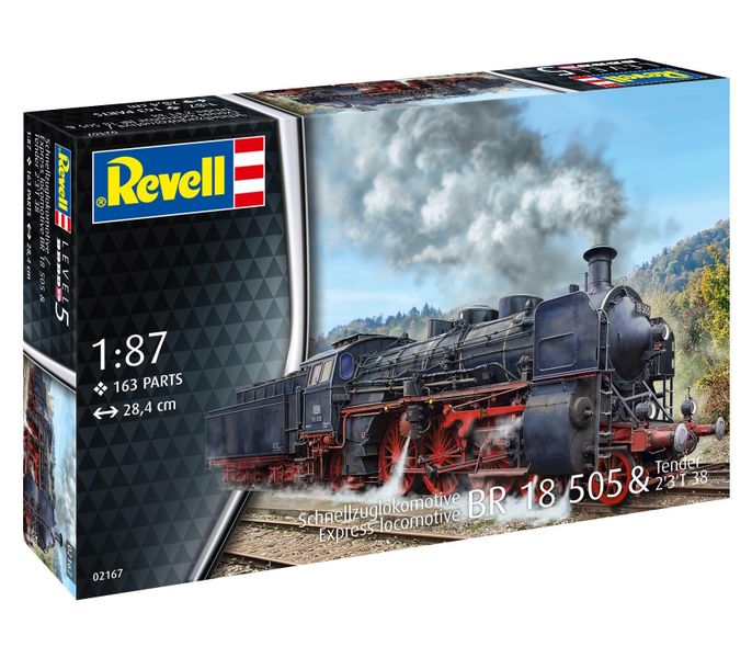 Revell 1/87 Express Locomotive BR 18505 with Tender Plastic Model Kit