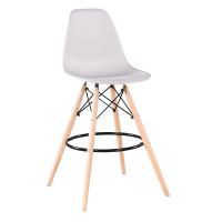Modern and Stylish Armless Barstool with Wooden Legs