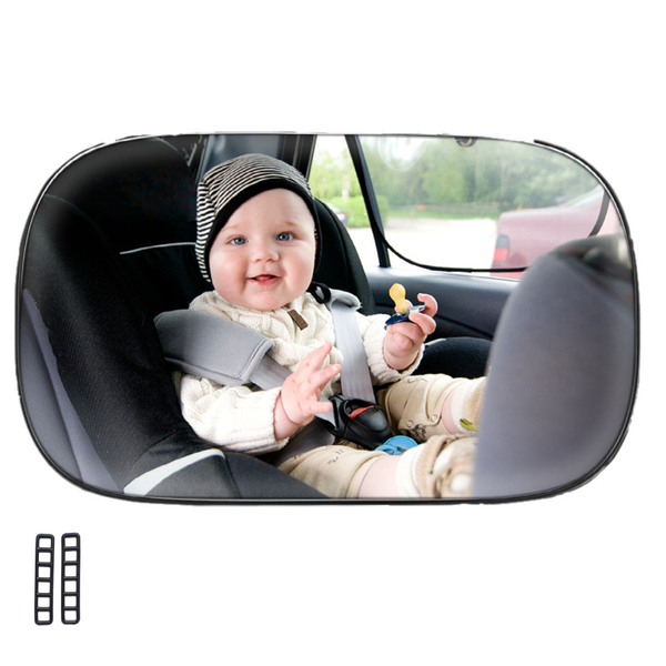 Baby Mirror for Car Travel with 2 Extra Strips Fits all cars