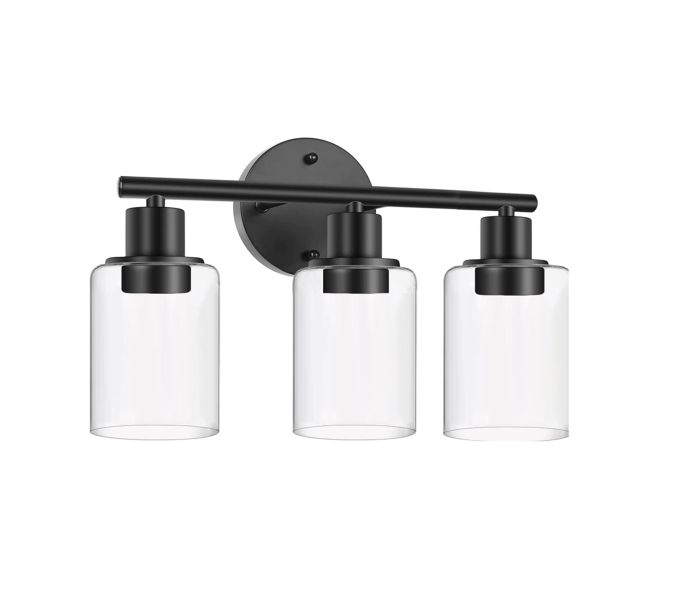 DrLight Modern 3 Light Wall Sconce with Clear Glass Shades - E27
