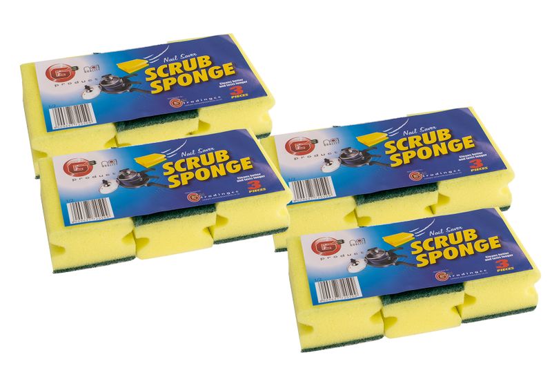 Dishwasher Sponge 3 Piece - 4 Pack