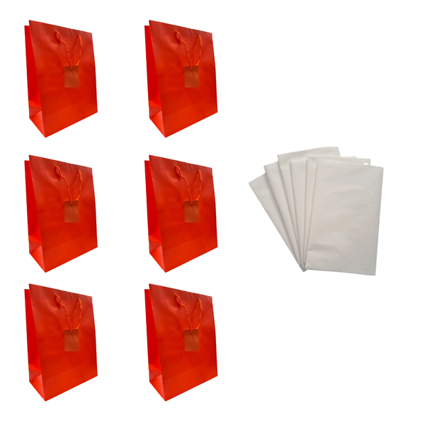 B Moore Gift Wrap Solutions Orange Gift Bag &amp; Tissue Paper Set