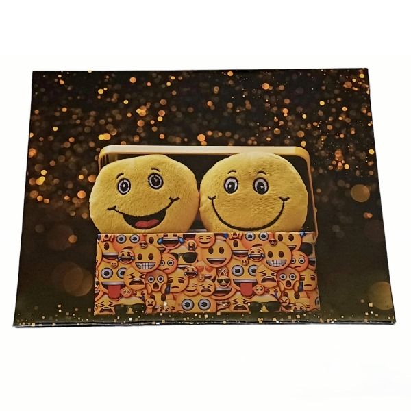 Lap Top Tray with Cushion Bottom - Smiley Faces in Box Canvas Picture