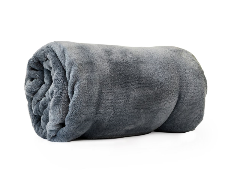 Coral Fleece Grey Throw