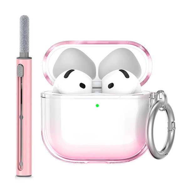 3Pcs Compatible with AirPods4 Soft Case Cover with Keychain &amp; Cleaning Pen