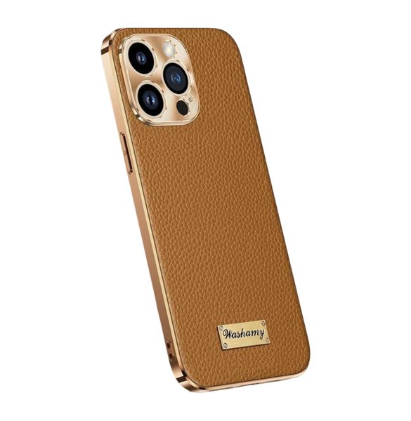 Business Genuine Leather Mobile Phone Case- Compatible IPhone13Promax-Brown