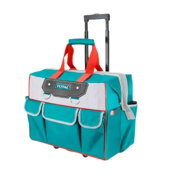 Total Tools - Heavy-Duty 19 Pocket Rolling Tool Bag - 20"