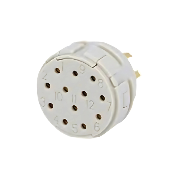 7003981101 - M23 Male Connector, 9-Pole Crimp Insert, 8/20A, 500VAC