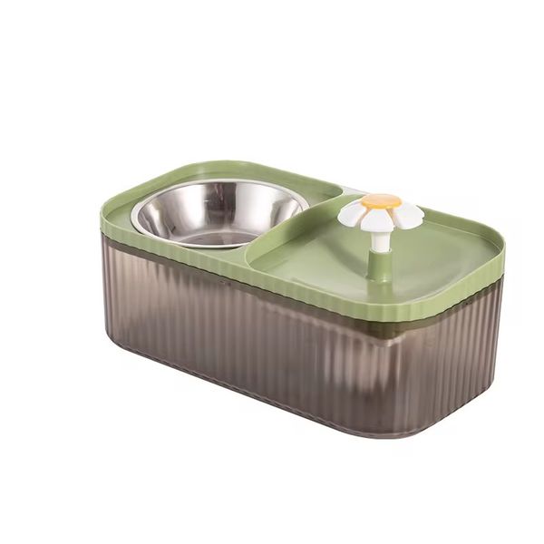 Automatic Pet Water Fountain &amp; Food Bowl - 2-in-1 Drinking Dispenser
