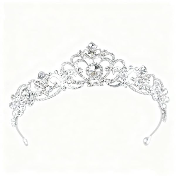Women's Wedding Tiara - Rhinestone Bridal Crown - Princess Tiara - Silver