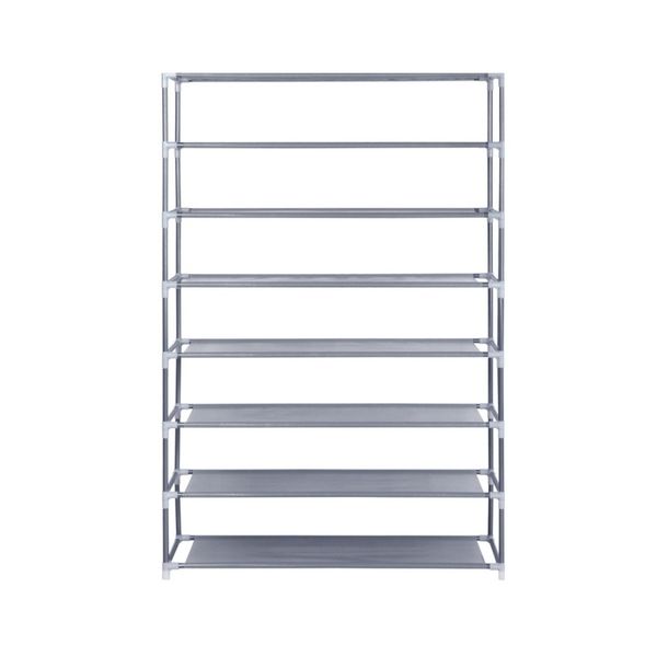 Pract Pack - 8 Tier Dustproof Stackable Shoe Rack - Grey