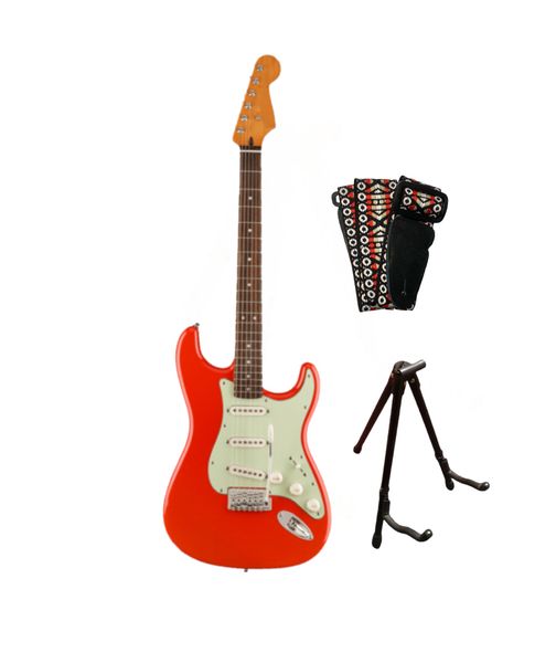 Electric Guitar Stratocaster With Strap and Stand