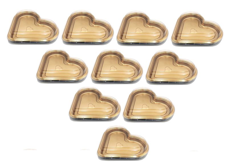 Elegant 10pcs Heart Shaped Multi-Purpose Containers - Plastic