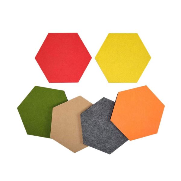 Home Decor Bulletin Board Felt Cork Board Tiles Hexagon Set of 6