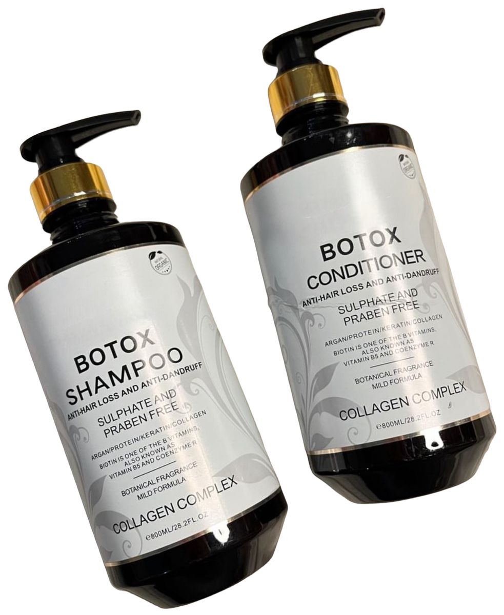 Anti-Hairloss and Anti-Dandruff Collagen Botox Treatment Shampoo & Conditioner